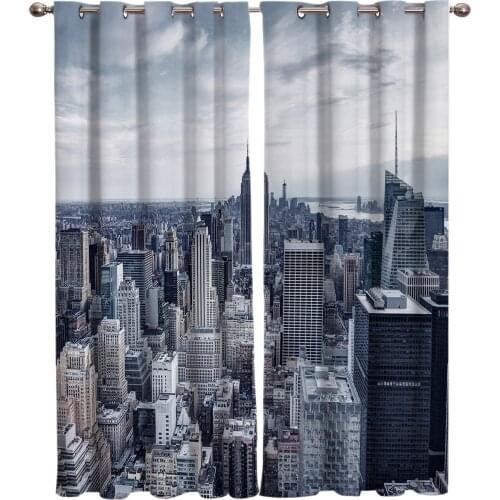 Hamanton Architecture In New York City Window Curtains Scenic Curtains for Living Room Decorative Items Living Room