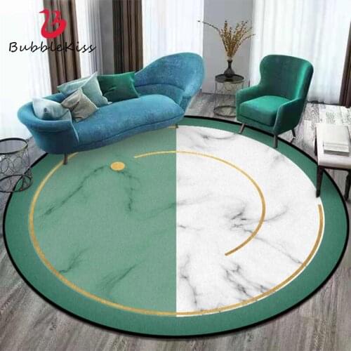 Modern Carpets for Living Room Marbling Pattern Non-slip Round Carpet Area Rug for Bedroom Rugs for Children Room 100% Polyester