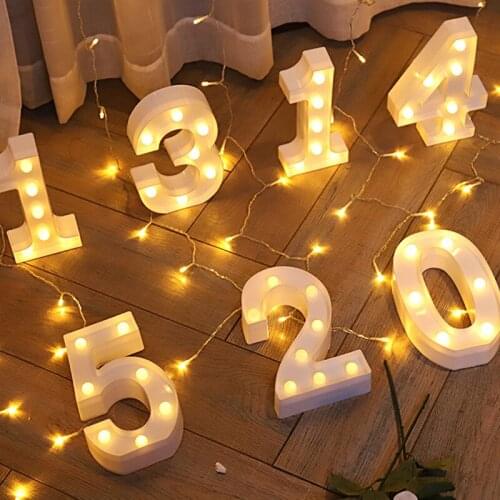 16/21CM DIY Luminous Christmas Decoration Halloween Led Lights Alphabet Number Battery Lamp Romantic Party Decoration Creative L