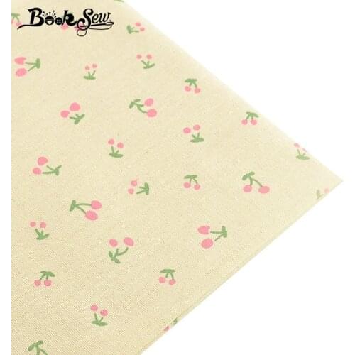 Booksew Hand Dyed Cloth Cotton Linen Fabric Meters Cherry Design Telas Tissu Tablecloth Bag Curtain Sofa Cushion Quilts Material