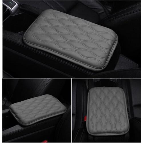 Universal Grey Car PU Leather Soft Auto Central Armrest Console Pad Cover Vehicle Protective Styling Pad Mat Auto Accessories