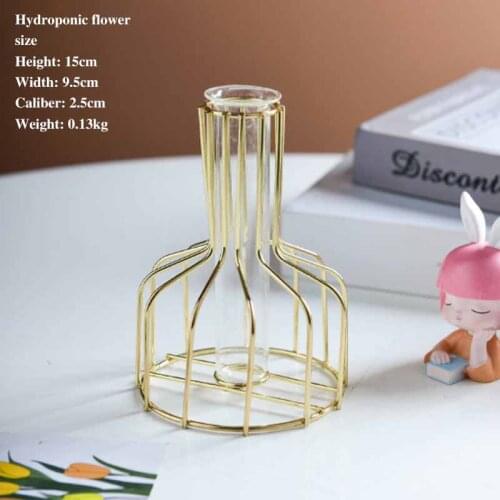 Retro Iron Line Flowers Vase Home Party Decoration Metal Plant Holder Modern Nordic Styles Iron Vase Nordic Home Decoration