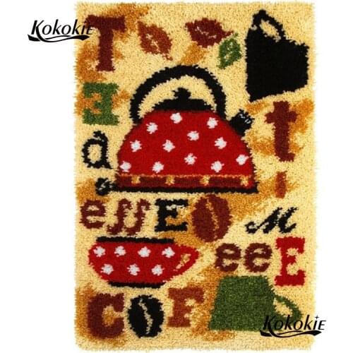 Diy latch hook kits rug tapestry kits 3d printed canvas tea home decor diy crochet tapis needle for carpet Foamiran for crafts