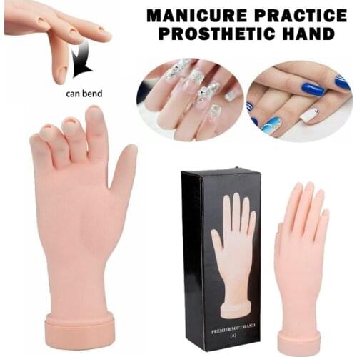 1 Pcs Flexible Practice Model Hand for Manicure Nail Training Artificial Hand Manicure Tools Jewelry Display Tools Can Be Bend