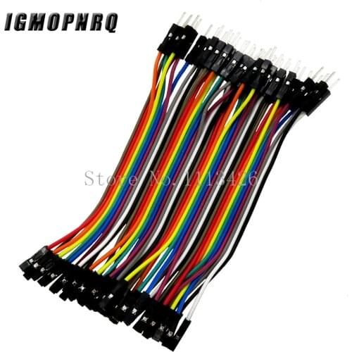 40pcs 10cm 2.54mm 1pin 1p-1p male to female jumper wire Dupont cable