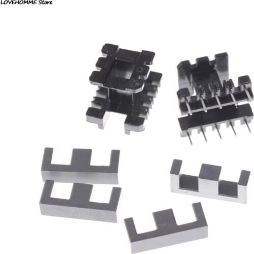 5Sets PC40 Ferrite Core Vertical 10 Ferrite Halves + 5 Bobbin EE25 5+5pin Transformer Bobbin