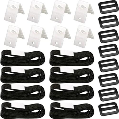 8Set Pool Solar Cover Reel Attachment Kit Solar Cover Reel Straps Solar Blanket Straps Kit for Universal In Ground Cord Buckle
