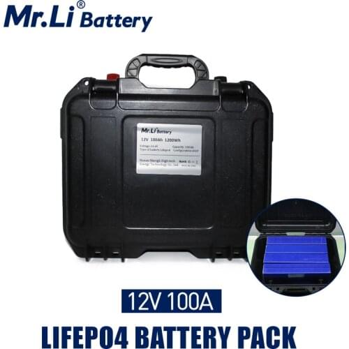 Lifepo4 12V 100Ah Rechargeable Battery Pack With Build-in BMS For Solar System Boat Power Supply EV RV Refrigerator