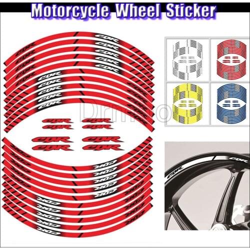 Motorcycle Accessories Sticker Edge Outer Auto Tire Rim Strips Stickers Wheel Decals Set For Honda CBR 250 300 600 100