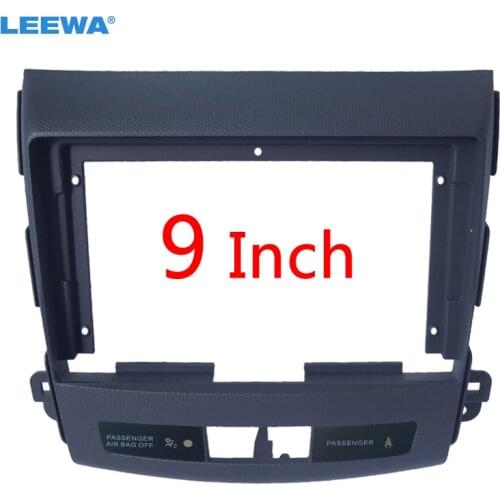 LEEWA Car Stereo 2Din Fascia Frame Adapter For Mitsubishi Outlander 9" Big Screen Audio Dash Fitting Panel Frame Kit #CA6454