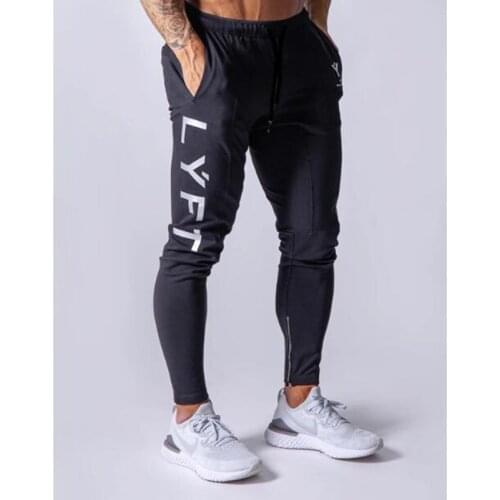 Autumn Mens Tide Brand Fashion Zipper Cotton Casual Sports Pants Outdoor Fitness Bodybuilding Jogging Training Slim Feet Pants