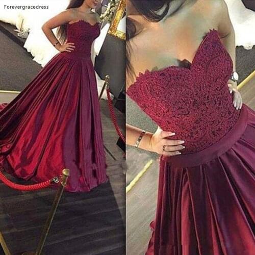 Burgundy Dubai Prom Dress Ball Gown Sleeveless Sweetheart Long Evening Party Gown Custom Made Plus Size