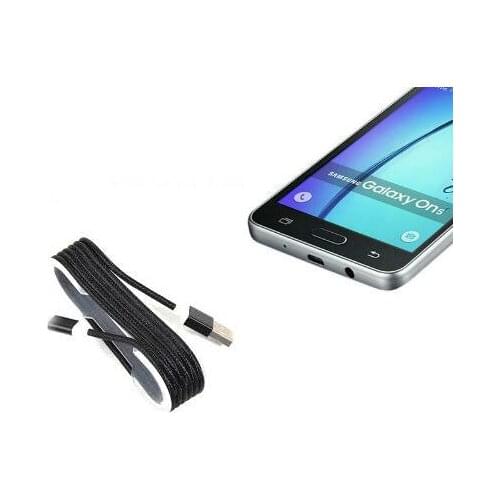 Android Mesh Shaped Colorful Steel Charger Data Cable-Black