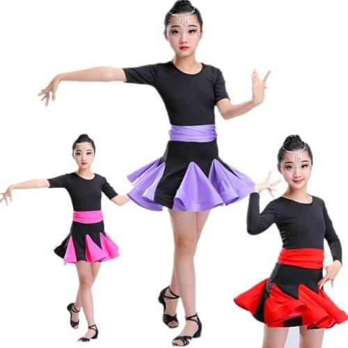Children Girl Latin Ballet Salsa Dancewear Dress Performance Costumes Ballroom 904-A429