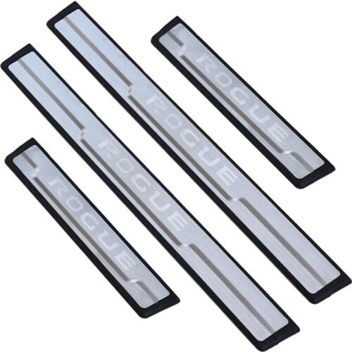 For Nissan Rogue 2014-2018 2019 2020 Stainless Door Sill Kick Scuff Plate Protectors Trim Guard Kick Pedal Car Styling Accessory