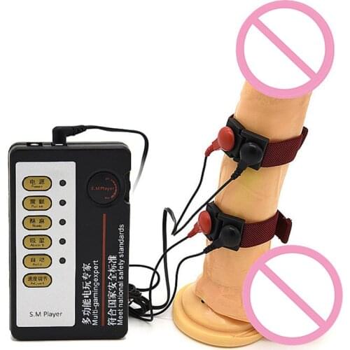 Electric Shock Penis Plug Cock Rings Body Massager Penis Ring Adult Sex Toys For Couple