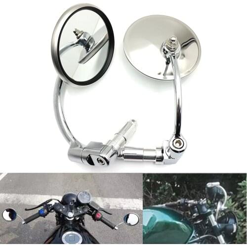 Evomosa Motorcycle Mirrors Chopper Bobber Cruiser Bar End Side Rearview Mirrors For Cafe Racer Shadow VT 750 Sportster Softtail