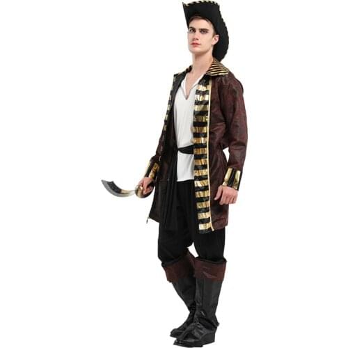 HUIHONSHE Hot Selling Halloween Pirates Cosplay Costume Fancy Dress Carnival For Adult Men Costume Made Suits For Male