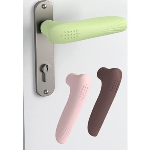 J60B 2 Pcs Silicone Anti Collision Static Door Handle Protector Covers Knob Sleeve