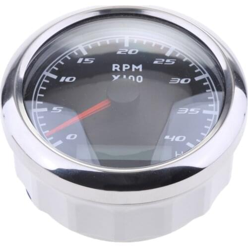 Marine RPM Tachometer Gauge LCD Tacho Hour Meter 0-4000 RPM 85mm