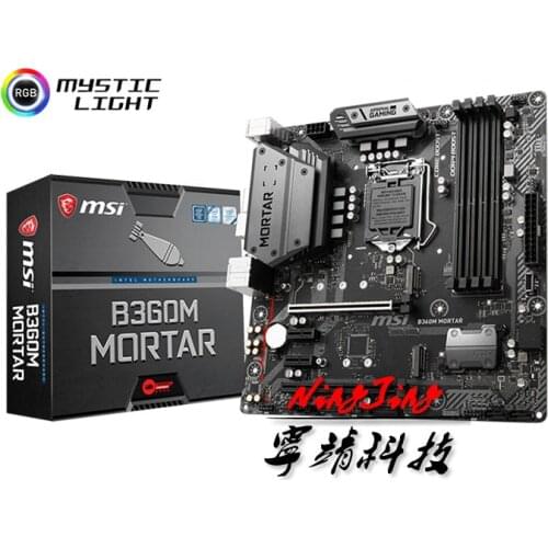 MSI B360M MORTAR Micro-ATX Intel B360 M.2 DDR4 SATA 6Gb/s USB3.1 New 64G Double Channel Support 8 9 gen 1151 CPU Motherboard