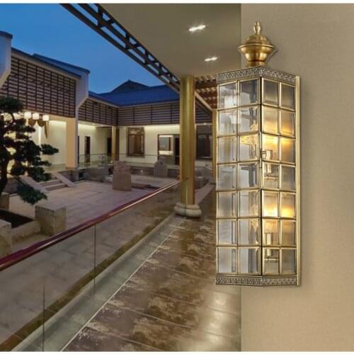 OutdoorLED copper Wall Lamp Porch Light Wall Sconce Square Outdoor Waterproof Wall Light Garden Lights Modern wall lights WF