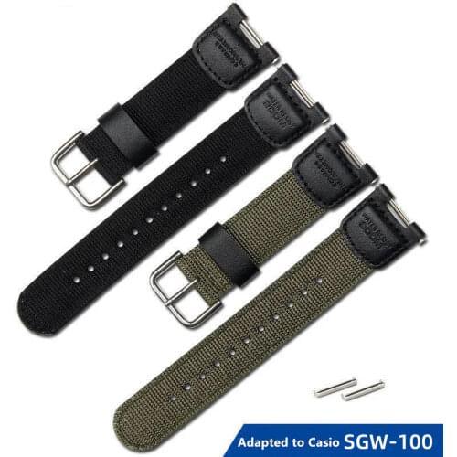 Nylon Leather Strap for Casio SGW-100 SGW100 SGW200 GW-3500B/3000B Sport Replace Band Stainless Steel Buckle Watch Accessories