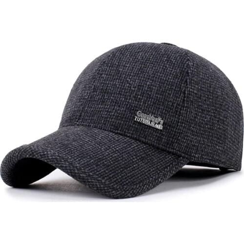 New High quality cap Warm Winter spring Thickened Baseball Cap MenS Cotton Dad Hat Snapback Hats Ear Flaps For Men Hat