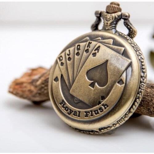 Wholesale 10 PCS/lot Fashion quartz Flip clock K card pattern Modern clock pocket watches gift chain