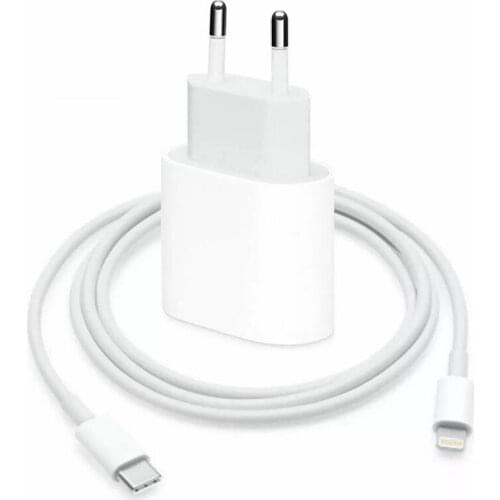 Original 20W USB-C Power Adapter For iphone 12 12mini Pro Max Type C fast charger for Apple Cable for iPhone 8 Plus X XR 11 XS