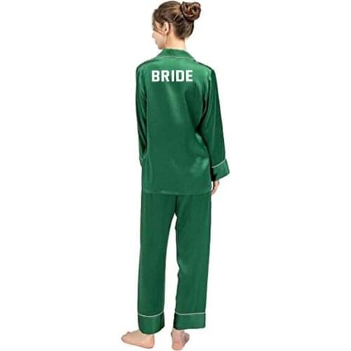 Custom Hen Party Bride Bridesmaid Wedding Pajama Set Team bride Womens silk pajamas