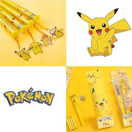 Pokemon Pikachu Student Pendant Pen Exchangeable Ink Sac Practicing Pen Student Stationery School Supplies Reward Gift