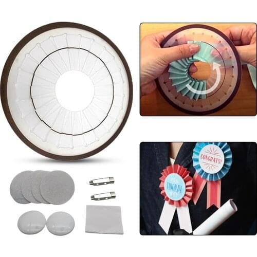 Rosette Maker DIY Paper Back Rosette Without Pin Badge Supply Materials For Professional Badge Button Maker Rosette Brooch Kit