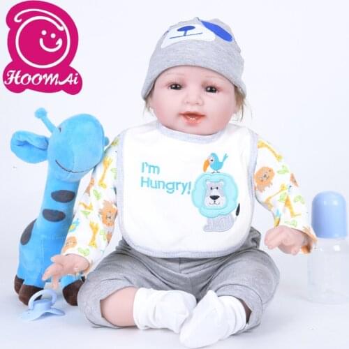 Realistic Fashion Bebe Baby Doll Lifelike Newborn Baby Doll Lovely Cloth Body Toy For Childrens Day Kid Xmas Birthday Gifts55CM