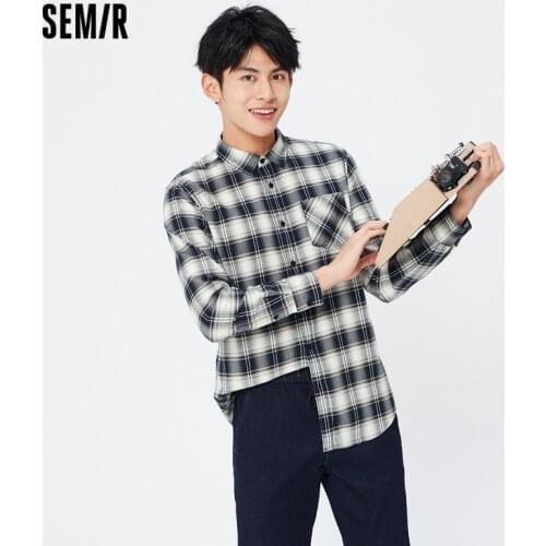 SEMIR Shirt Men Long Sleeve 2021 Autumn New Trend Retro Plaid Shirt Man Loose Thin Jacket Trend