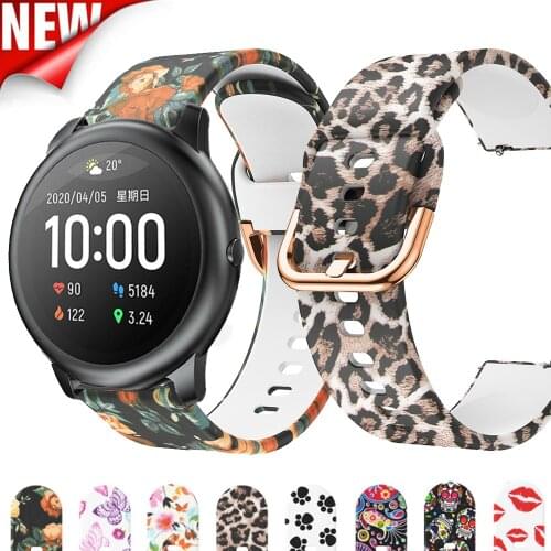 For XiaoMi Haylou Solar LS05 Strap Silicone Watchbands Printing 22mm watch band bracelet Replacement Wristband ремешок для часов