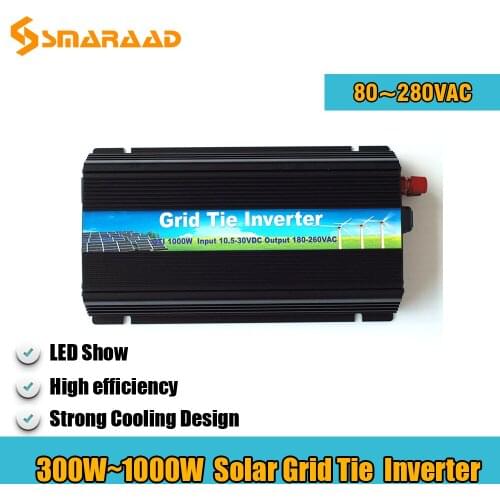Smaraad Grid Tie Inverter 300W 1000W MPPT micro 120V 240V Panel 36 Cells Function Pure Sine Wave Output On Grid Tie Inverter