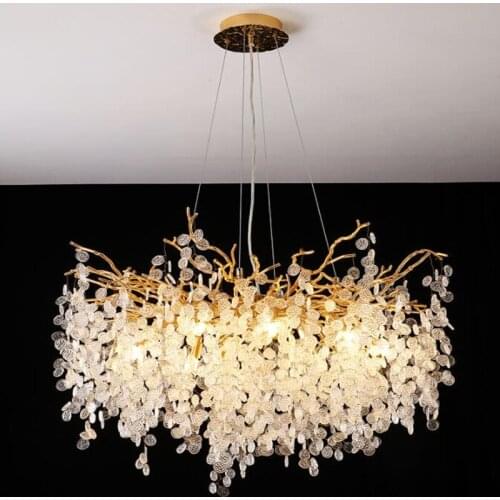 Modern Luxury Chandeliers Lighting Indoor Lamps Crystal Glass Pendant Lamp G9 for Living Room Dining Bedroom Gold Decorate Light