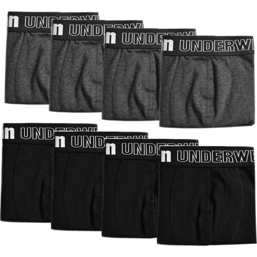 8 pcs/lot Boxers Man Underwear Cotton Men Shorts Panties Breathable Solid ondergoed Boxers Pure Color Underpants vetement homme