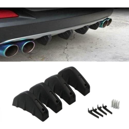 Universal 4pcs car shark fin rear spoiler Accessories For Daewoo Matiz Nexia Nubira Sens Jaguar XF XFL XE XJ XJL F-Pace F pace