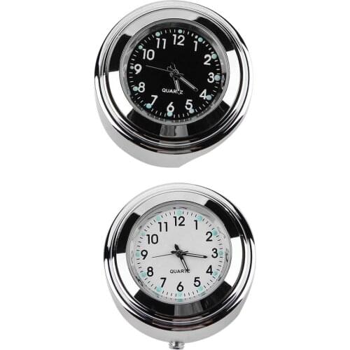 VODOOL Universal Waterproof 7/8" 22mm-25mm Motorcycle Handlebar Mount Dial Clock Aluminum Luminous Watch Motorbike Accessories