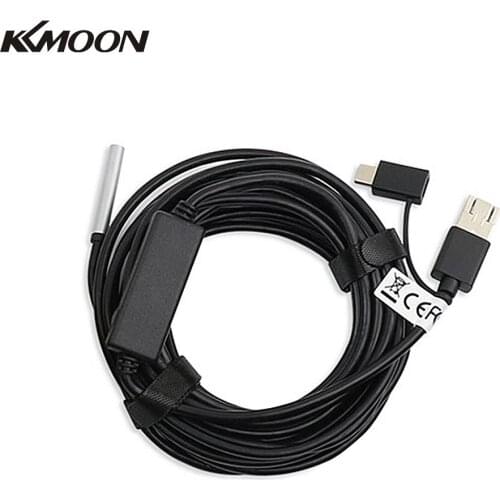 USB2.0 Micro USB Type-C Endoscope Inspection Borescope Camera HD 5.5mm 6 Adjustable LED Lights with 20M Cable IP67 Waterproof