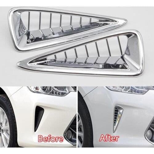 YAQUICKA Fit For Toyota Camry 2015 Car Exterior Front Air Vent Outlet Frame Trim Cover Styling Decorative Sticker 2Pcs/set ABS