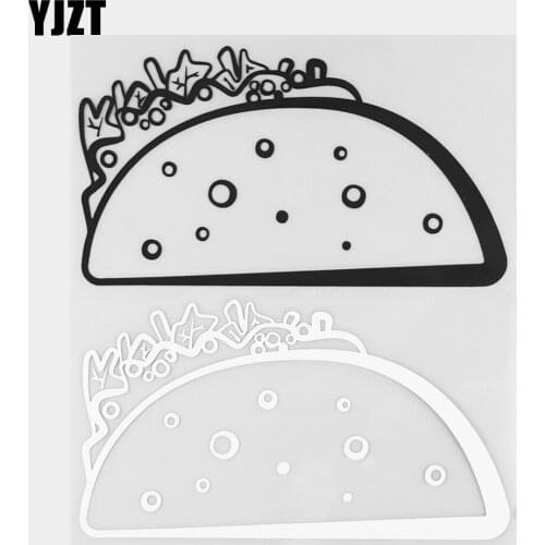 YJZT 14.9×8.2CM Traditional Mexican Food Delicious Tacos Pattern High Quality Car Sticker Vinyl Decals Black / Silver 20B-0250