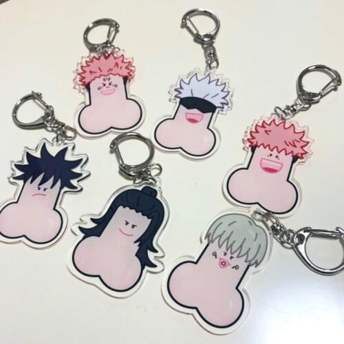 Jujutsu Kaisen Funny Acrylic Keychains Anime Cosplay Yuji Itadori Gojo Satoru Fushiguro Megumi Cute Cartoon Keyrings