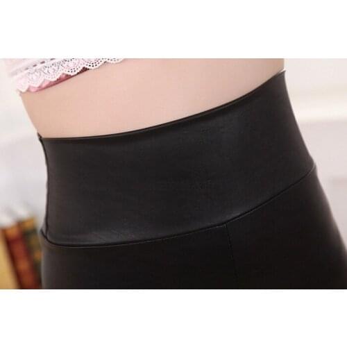 High waist leather women spring and autumn leather shorts anti-light stretch tight sexy shorts