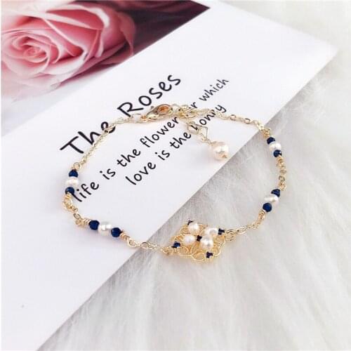 2021 New Palace Style Lady Natural Pearl Amethyst Party Beach Pearl Bracelet Handmade Gift Girl 14K Gold Plated Vintage Elegant