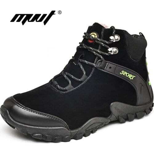 Winter Men Boots Outdoor Warm Waterproof Non-slip Ankle Snow Boots soft Thick Plush Rubber Winter Work Safety Male Shoes