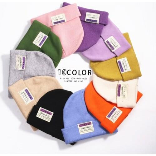 Winter Women Adult Casual Knitted hat Beanie Caps Soft warm Skullie Men Letter Patch Ski Sport Skullcap Gorras