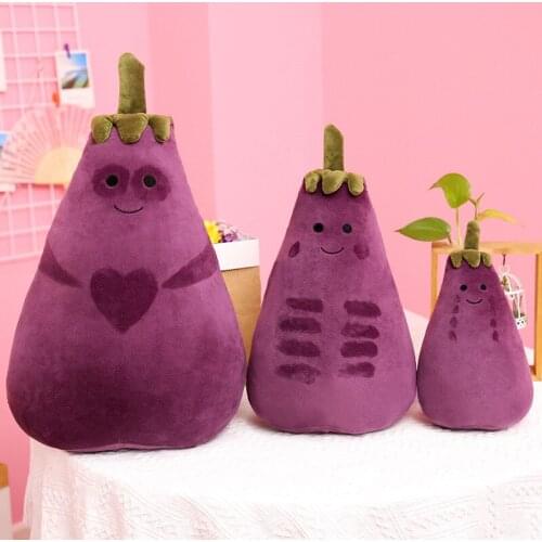 Zqswkl 25/40/50/75cm purple eggplant doll plush toy creative vegetable puppet girl pillow hugs kid stuffed toys birthday gift